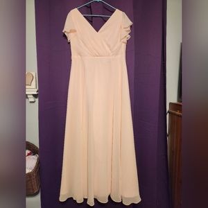 Chiffon flutter sleeve formal dress size 16
